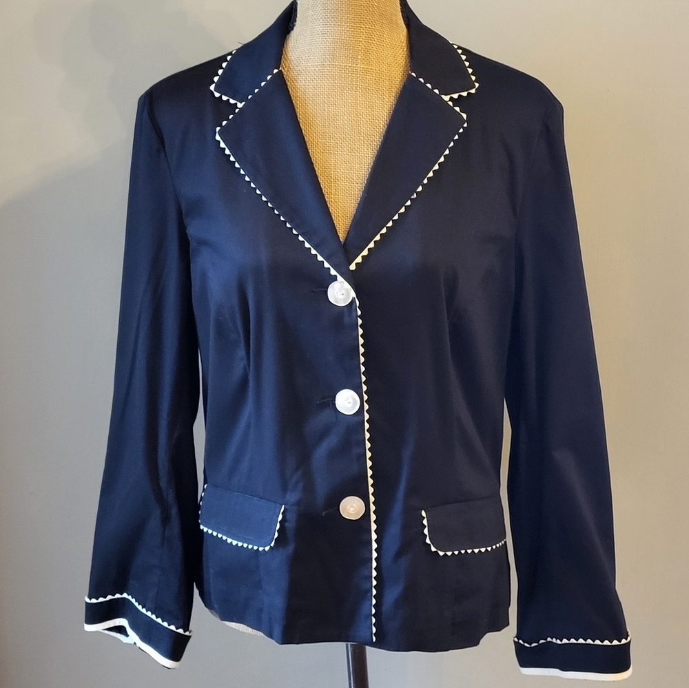 Susan Bristol Vintage Black Cotton Unlined Jacket Medium